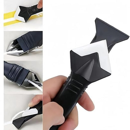 3 in 1 Silicone Caulking Tools, Glass Glue Angle Scraper, Stainless Steelhead Caulk Remover and Sealant Scraper, for Kitchen Bathroom Window and Frames Sealant Seals