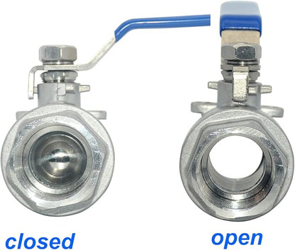 DAN SPEED 12" NPT Female 316 Stainless Steel Full Port Ball Valve Vinyl Handle WOG1000 (12 inch)