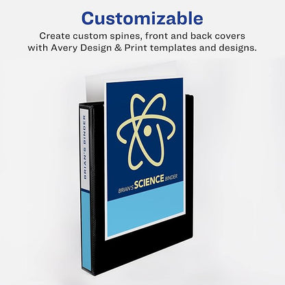 Avery Heavy-Duty View 3 Ring Binder, 1.5" One Touch EZD Rings, 1 Navy Blue Binder (79805)