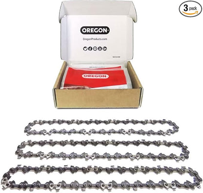 Oregon 3-Pack M72 SpeedCut Chainsaw Chain for 18-Inch Bar - .325-Inch Pitch, .050-Inch Gauge, 72 Drive Links, Replacement Low-Kickback, fits Husqvarna Models and more (95TXL072G),Grey