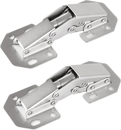2-Pack Hidden Hinges for Cabinet Doors Frameless, Concealed Cabinet Hinges, Surface Mount Hinges