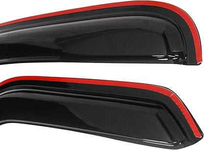 Window Visor Compatible with 1993-2011 Ford Ranger Mazda, in Channel Style Dark Smoke Tint Acrylic Shade Rain Sun Guard Wind Vent Air Deflector by IKON MOTORSPORTS, 1994 1995 1996 1997 1998 1999