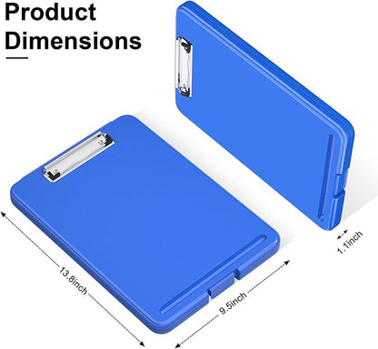 Hongri Clipboard with Storage, 8.5 x 11 Nursing Clip Board Foldable Storage for Nurses, Lawyers, Students, Classroom, Office, School, Size 13.4 x 9.4 X 0.9 in, Dark Blue