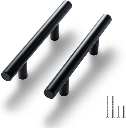 1 Pack Cabinet Pulls Stainless Steel 5 Inch Length 3 Inch Hole Center Kitchen Handle Cupboard Drawer Pull Cabinet Handles Matte Black
