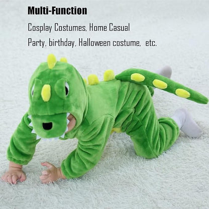 QIAONIUNIU Halloween Baby Green Dinosaur Costumes Toddler Outfit Infants Cosplay Romper 1-60 Months