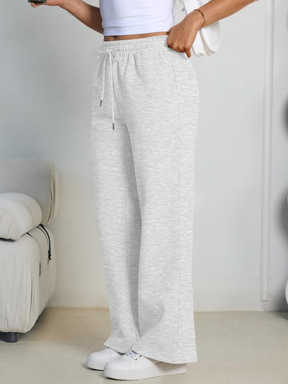 Womens Wide Leg Fleece Lined Sweatpants Winter Baggy Lounge Travel Pants Fashion Outfits 2025 Joggers Clothes