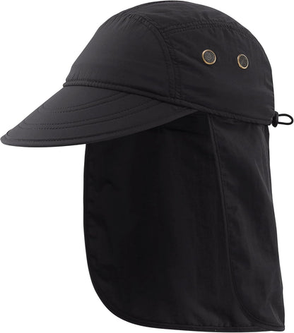 Connectyle Mens Foldable UV Protection Sun Hat with Removable Neck Flap Outdoor Adventure Sun Cap for Fishing Hiking Safari