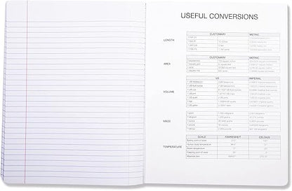Basics Wide Ruled Composition Notebook, 100 Sheet, Assorted Solid Colors, 4-Pack