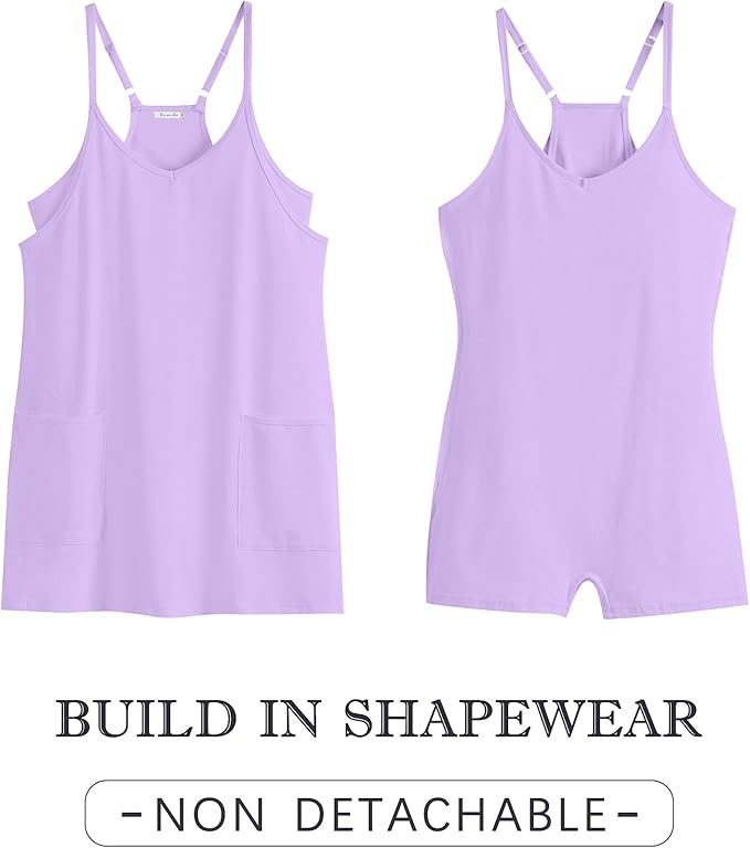 Caracilia Womens Summer Mini Dress 2025 Casual Sleeveless Built in Shapewear Sundress Trendy Short Tennis Athletic Outfits
