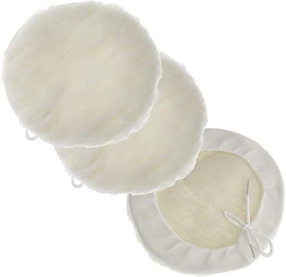 TCP Global 7" Synthetic Wool Blend Polishing Pad Bonnets (Pack of 3)