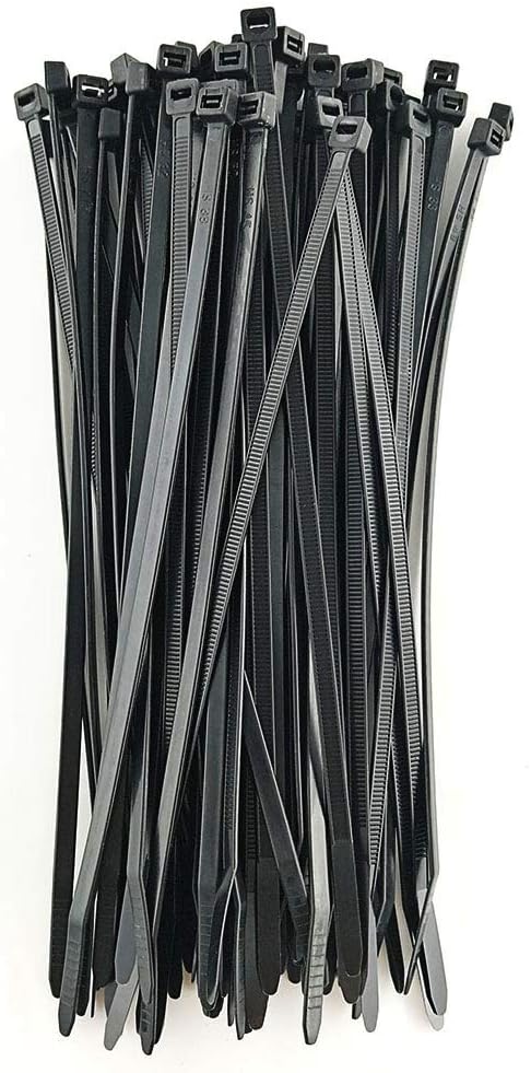 HS 14 Inch Plastic Wire Zip Ties UV Resistant for Fencing Camping Outdoor Purpose 100pcs,50 LBS Strength Heavy Duty Long Cable Tie Wraps 14" Black