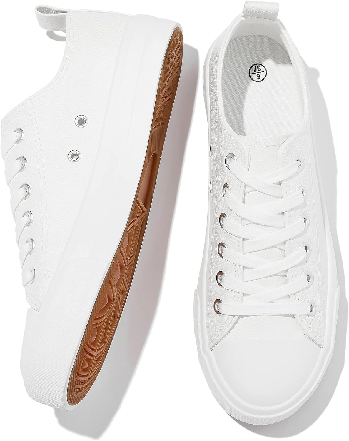 Size 6 These water-resistant, easy-to-clean FRACORA women's sneakers feature a soft, comfortable sole and a convenient back strap for easy on and off.