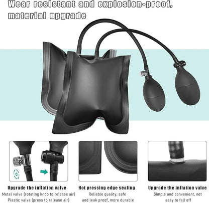 Air Wedge Pump, Professional Leveling Kit and Alignment Tool Inflatable Shim Bag, Air Wedge Bag Pump Suitable for Window Door Installation Car Repair, Car Accessories (Plastic Valve)