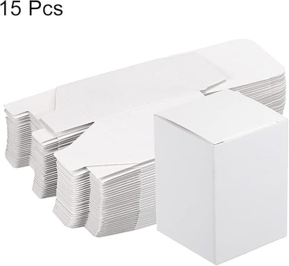 PATIKIL Paper Cardboard Boxes Paper Recycled Gift Corrugated Paper Box White 2 Inch x 2 Inch x 2.8 Inch for Party, Wedding, Gift Wrap Pack of 15