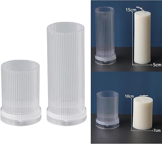 2X Long Pole Candle Pillar Making Large Cylinder Rib DIY Accessory