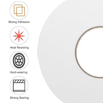 uxcell 1pcs Rolls Double Sided Foam Tape Removeable PE Sponge Mounting Tape Strong Adhesive Tape Strips(White, 50ft x 12" x 116") for Home Paint Wall Hanging Poster Decor
