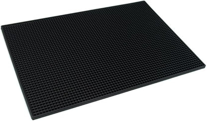 18"x12" PVC Bar Service Mat for Cocktail Bartender (Black)