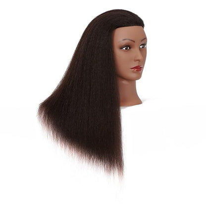 Hairingrid Mannequin Head 16" 100 Real Hair Hairdresser Cosmetology Mannequin Manikin Training Head Hair and Free Clamp Holder (R72026B0216)