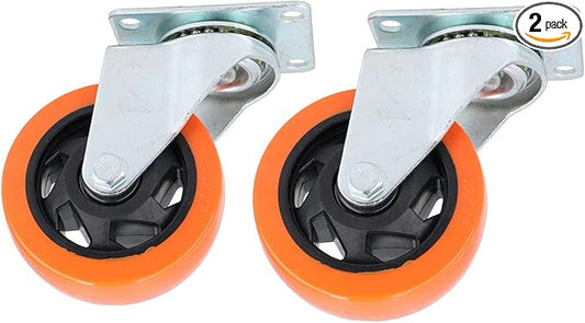 4" Swivel PVC Trolley Castor Wheel Roller Bearings 130kg Load Per Wheel 2 Pack