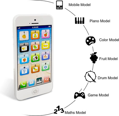 Wolmund Toy Learning Play Cell Phone with 8 Functions and Dazzling Lights Interactive Toy for Toddler Baby Kids Boys Girls( Open box )