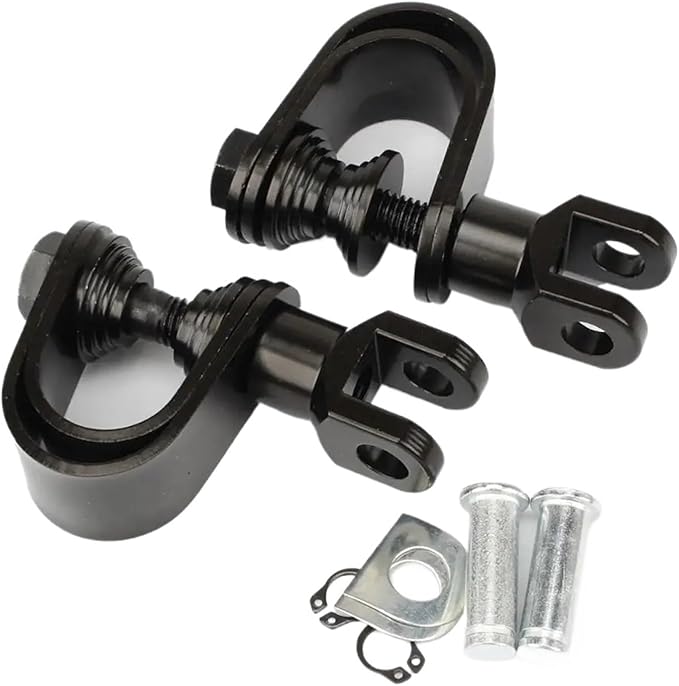 Shift Rod Motorcycle Floor Boards 25MM 32MM Mount Footrests Footpegs Fit For Harley Fit For Honda Fit For Yamahaa Touring Fit For Softail Universal(Black Clamps)
