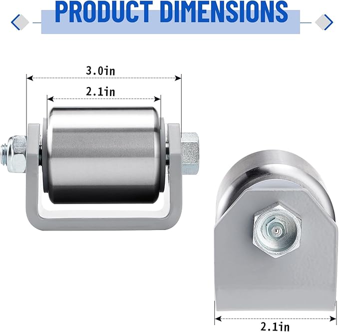 2" Weld on Trailer Roller Heavy Duty Steel Skid Wheels Caster Roller with for RV Trailers, Motorhome and 5th Wheels (Pack of 2)