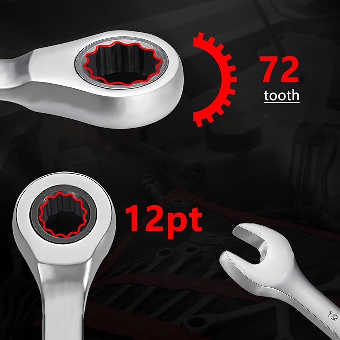 12pcs Wrench Set – Versatile Ratchet Wrenches for Efficient Automotive Repairs - Professional Grade Combination Wrench Set