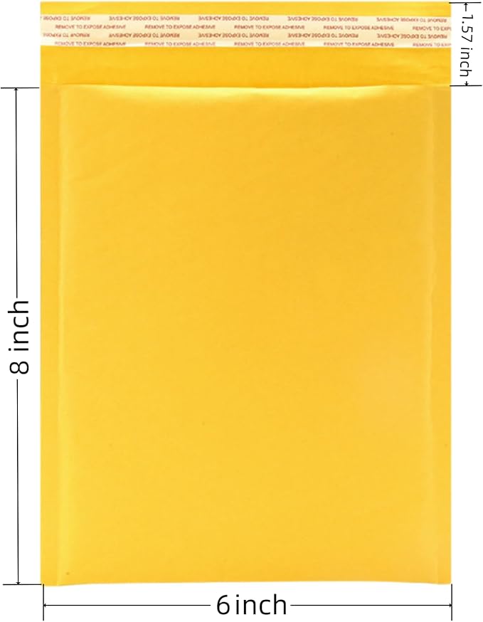 Bubble Mailers 6x8 Inch Self Seal Padded Envelopes Small Bubble Envelopes Shipping polymailer Bags (25Pack)