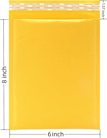 Bubble Mailers 6x8 Inch Self Seal Padded Envelopes Small Bubble Envelopes Shipping polymailer Bags (25Pack)