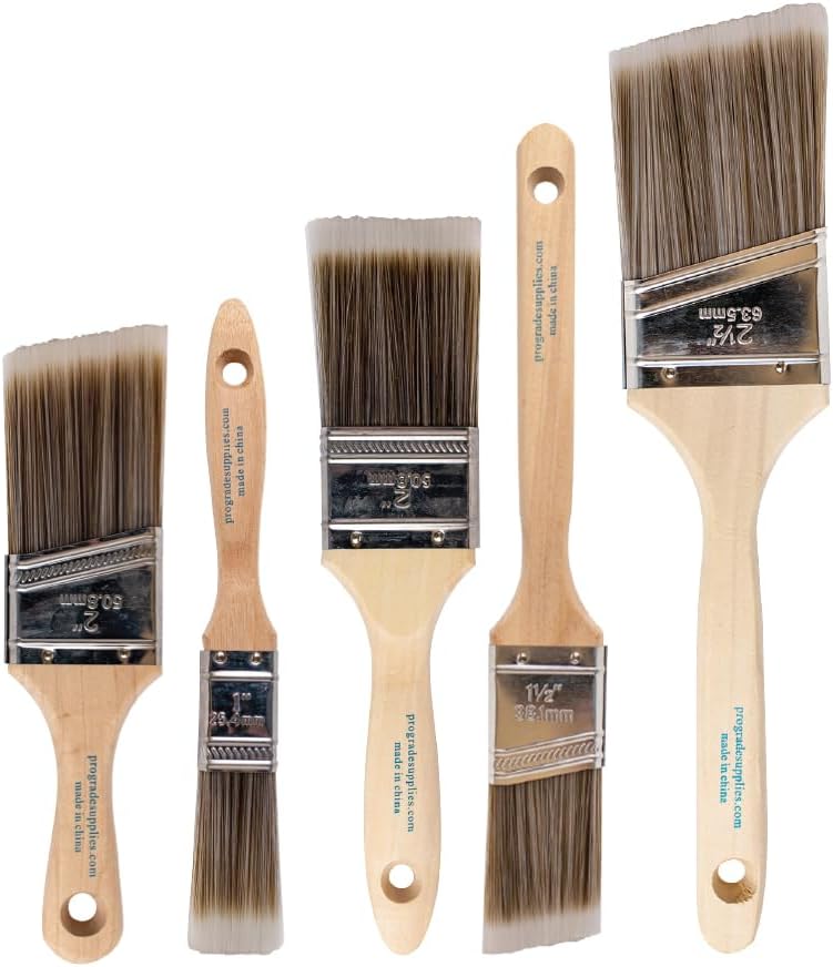 Pro Grade Paint Brush Set, 5 Piece, Interior & Exterior