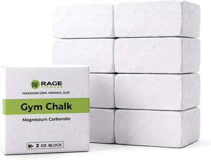 Rage Fitness Premium Gym Chalk, Pure Magnesium Carbonate Chalk for Excellent Grip, Weightlifting, Gymnastics, Rock Climbing - Block Chalk 2 Block