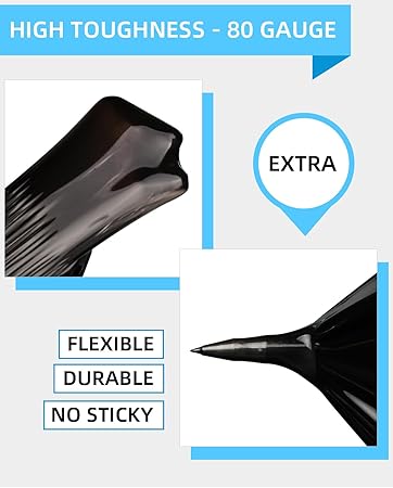 Stretch Wrap Roll, Heavy Duty 1500ft Shrink Wrap Roll, Black 18 Inch 80 Gauge Industrial Strength Stretch Film, Plastic Wrap for Pallet Wrapping Shipping Moving(2 Pack)
