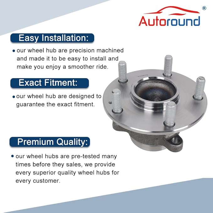 Autoround 512570 Rear Wheel Hub and Bearing Assembly Replacement for Honda Civic 2016-2021 Insight 2019-2022