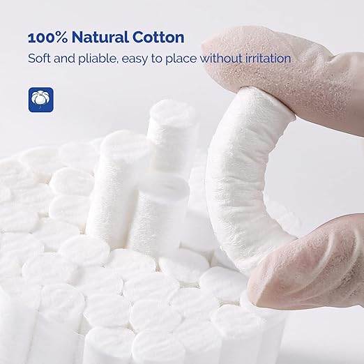 JMU Dental Cotton Rolls 2 2000 Pcs, 1.5'' Rolled Cotton Non-Sterile High Absorbent Cotton Rolls Nosebleed Stopper (Box of 2000)
