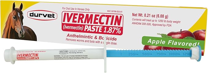 Ivermectin Paste Dewormer - 6.08g dose  1.87-Apple flavored