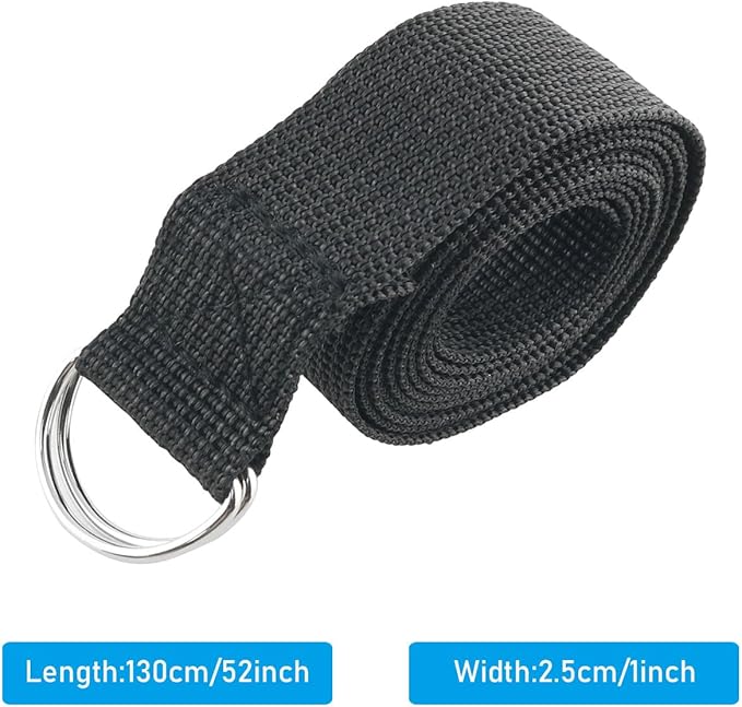 2PCS Black Flag Football Belts Web Football Belt Long Belt D Ring Belts for Men Women Young Boys Kids Girls Football Flag