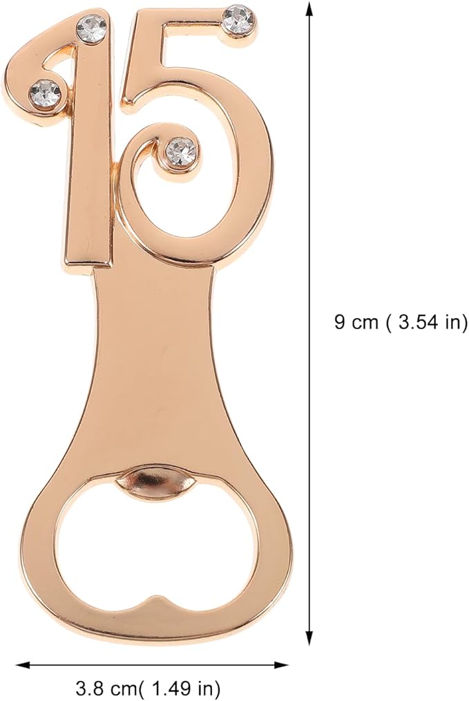 LOGOFUN Beer Bottle Opener Number 15 Bottle Opener Alloy Bottle Opener 15st Birthday Gift for Wedding Party Supplies - Rose Gold