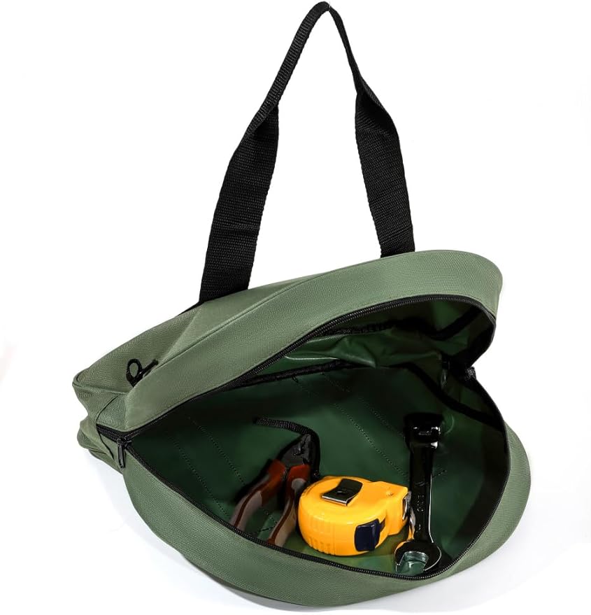 YELAIYEHAO Cable Bag - Jumper Cable Bag - Storage  Organizer for Cables, Cords, and Hoses (Green, 15.7 X 15.3X 4.3INCH)