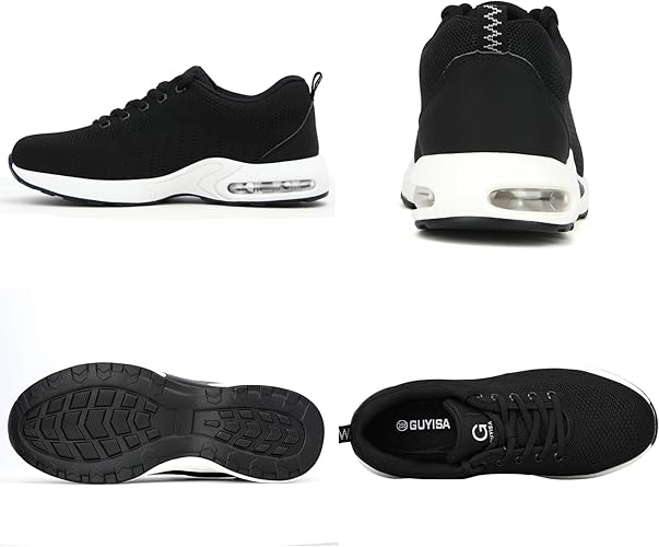 GUYISA Steel Toe Shoes for Safety Air Cushion Lightweight Sneakers Slip Resistant Industrial and Construction Work Shoes