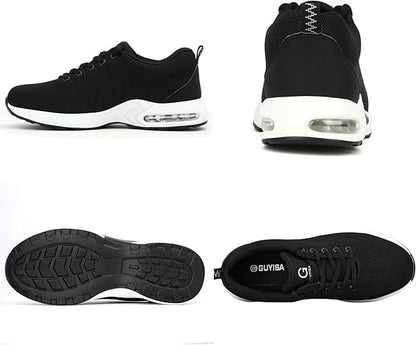 GUYISA Steel Toe Shoes for Safety Air Cushion Lightweight Sneakers Slip Resistant Industrial and Construction Work Shoes