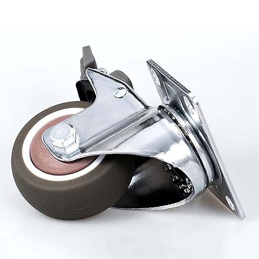 3-inch Caster with Flat Plate, 75MM Heavy Duty Caster Bearing Bearing 100KG, Rubber Hand Wheel for Furniture is Quiet and Easy to Push.