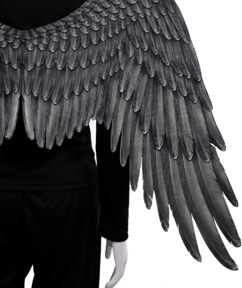 Ochine Angel Wings Costume Halloween Party Cosplay Accessories Black White Feather Wing for Men Women