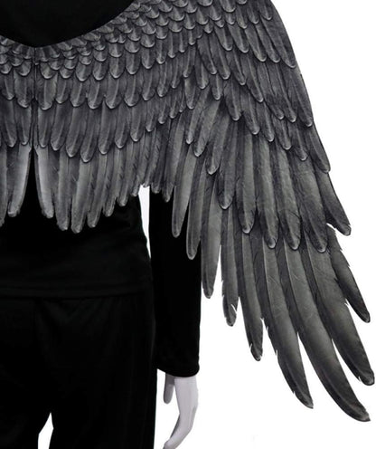 Ochine Angel Wings Costume Halloween Party Cosplay Accessories Black White Feather Wing for Men Women