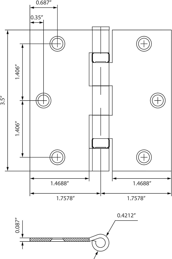 Stone Harbor Hardware 3-12" Ball-Bearing Door Hinges, 58" Radius Corner, Oil-Rubbed Bronze, 3-Pack