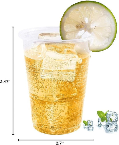 7oz Plastic Cups 300 Pack Disposable Clear Party Cups for Home, School, Office & Events | Small Transparent Tumblers for Drinks, Samples & Commercial Use