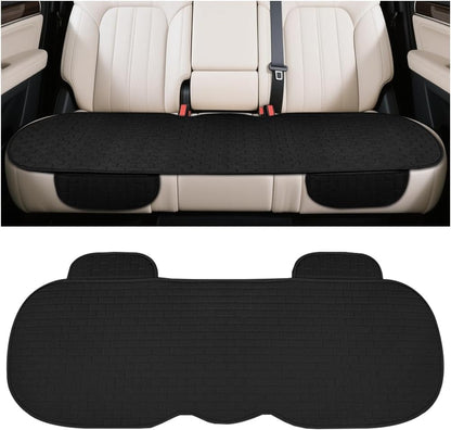 Osilly Car Back Seat Cover, Anti-Slip Long Vehicle Rear Bench Protectors with Storage Pocket, Breathable Comfortable Auto Interior Seating Bottom Protection Accessories, Universal Fit (Black)