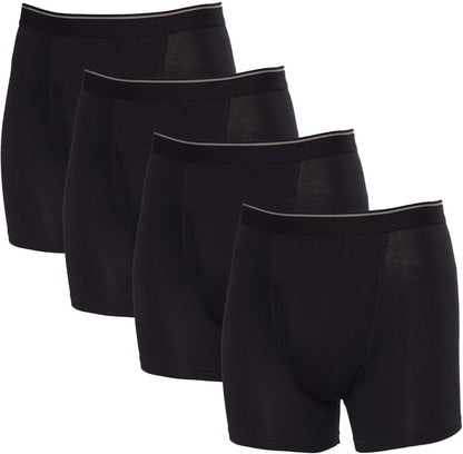 3XL Kirkland Signature 4 Stretch Cotton Boxer Briefs Comfort Fit, Black/Gray, Large