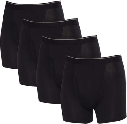 3XL Kirkland Signature 4 Stretch Cotton Boxer Briefs Comfort Fit, Black/Gray, Large