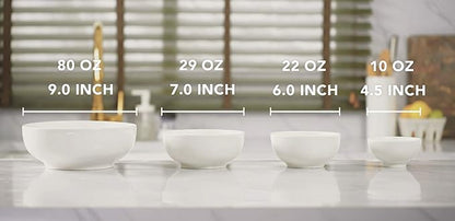 DOWAN Soup Bowls, Ramen Bowl for Noodle, 39 Ounce large Cereal Bowls for Kitchen, 7 Inches Salad Bowls, Microwave and Dishwasher Safe, White