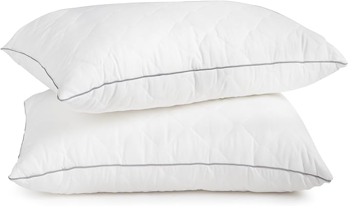 Acanva Cooling Bed Pillows for Sleeping 2 Pack, Luxury Hotel Quality Shredded Memory Foam Filling with Breathable Cover for Side Back and Stomach Sleepers, Standard Size, White 2 Count